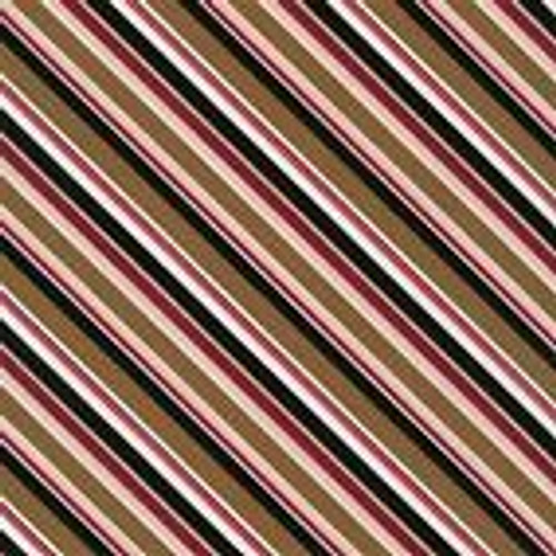Rosewood Lane, Wilmington Prints, this fabric features diagonal stripes in black, white, pink, wine, and green, 45" wide, 100% cotton