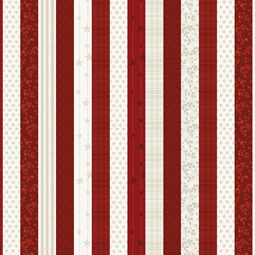 American Valor Red and Off White Stripeby Benartex, 44" wide, 100% cotton