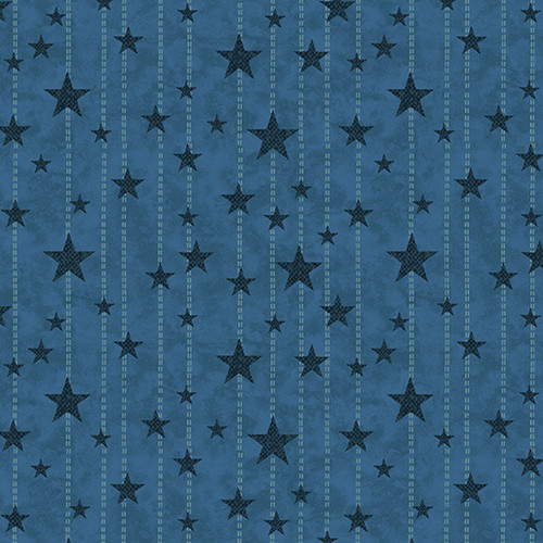 American Valor Blue Stars by Benartex, 44" wide, 100% cotton