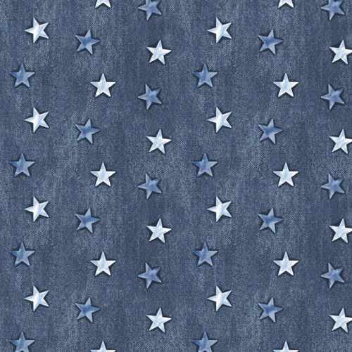 American Rustic, Tiny Stars Blue; Benartex, Painted Sky Studio; Genre: Americana, Stars, Blue; 100% Cotton, 42/43" Wide