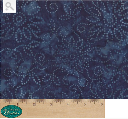 Wilmington Batiks, Kaleidoscope Floral Dark Blue; $11.95/yd