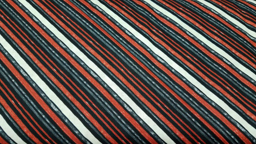 Free Range Fresh, Red, Black, White Stripes; Wilmington; Designer: Katie Pertiet; 100% Cotton; 44" x 45" wide