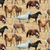 Farmstead Golden Brown Horses All Over; Wilmington Prints; 100% Cotton; 44" 
