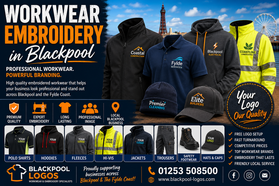Workwear Embroidery in Blackpool – Professional Branded Clothing for Every Business