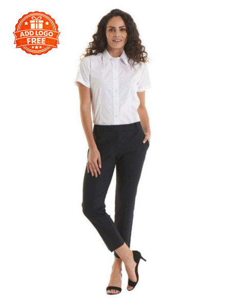 Ladies Poplin Half Sleeve Shirt | Smart Workwear & Embroidered Office Shirts UK