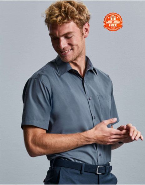 Short Sleeve Classic Polycotton Poplin Shirt | Embroidered Corporate Workwear Shirt UK