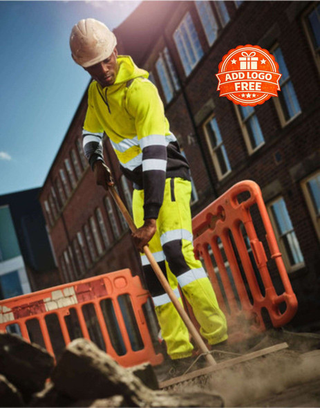 Pro Hi Vis Overhead Hoody | High Visibility Work Hoodie UK | Embroidered Workwear