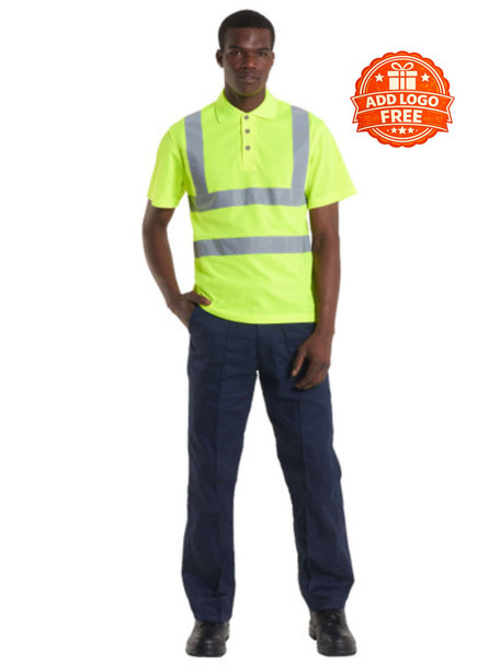Hi-Vis Uneek Embroidered Polo Shirt – Custom Workwear & Safety Polo UK