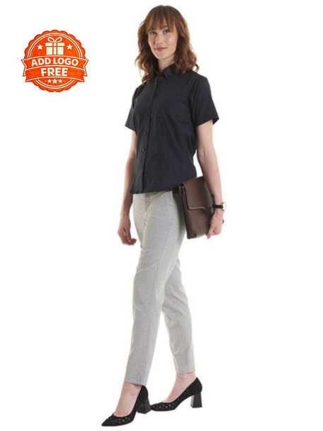 Ladies Pinpoint Oxford Half Sleeve Shirt | Smart Workwear & Corporate Uniform Shirt UK