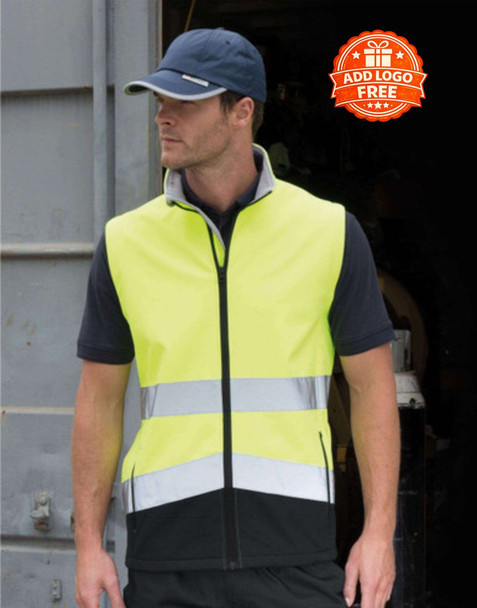 Printable Safety Softshell Gilet | Custom Hi-Vis Workwear UK