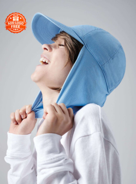 Junior Legionnaire Style Cap | Kids Sun Protection Cap UK | Custom Embroidered Children's Hat