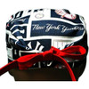 Men's New York Yankees NEW Squares Surgical Scrub Hat, Semi-Lined Fold-Up Cuffed (shown) or No Cuff, Handmade, MADE IN FABRIC SWATCH SHOWN
