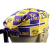 Men's LSU Tigers Squares Surgical Scrub Hat, Semi-Lined, Fold-Up Cuffed (shown) or No Cuff, Handmade