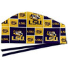 Men's LSU Tigers Squares Surgical Scrub Hat, Semi-Lined, Fold-Up Cuffed (shown) or No Cuff, Handmade