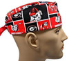 Men's Georgia Bulldogs Squares Surgical Scrub Hat, Semi-Lined Fold-Up Cuffed (shown) or No Cuff, Handmade