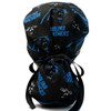 Women's Carolina Panthers Bouffant, Pixie or Ponytail Surgical Scrub Hat, Adjustable, Handmade