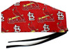 Men's St. Louis Cardinals Allover Surgical Scrub Hat, Semi-Lined Fold-Up Cuffed (shown) or No Cuff, Handmade