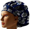 Women's Indianapolis Colts Navy Bouffant Surgical Scrub Hat, Adjustable with elastic and cord-lock, Handmade