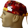 Men's Iowa Cyclones New Block Surgical Scrub Hat, Semi-Lined Fold-Up Cuffed (shown) or No Cuff, Handmade
