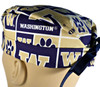 Men's Washington Huskies Squares Fold-Up Cuffed or No Cuff, Semi-Lined Surgical Scrub Hat, Handmade