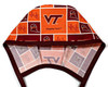 Men's Virginia Tech Hokies Squares Unlined Surgical Scrub Hat, Optional Sweatband, Handmade