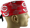 Men's Cincinnati Reds Surgical Scrub Hat, Semi-Lined Fold-Up Cuffed (shown) or No Cuff, Handmade