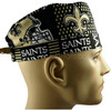 Men's New Orleans Saints Squares Surgical Scrub Hat, Semi-Lined Fold-Up Cuffed (shown) or No Cuff, Handmade