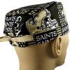 Men's New Orleans Saints Squares Surgical Scrub Hat, Semi-Lined Fold-Up Cuffed (shown) or No Cuff, Handmade