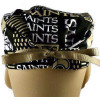 Men's New Orleans Saints Squares Surgical Scrub Hat, Semi-Lined Fold-Up Cuffed (shown) or No Cuff, Handmade