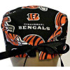 Men's Cincinnati Bengals Surgical Scrub Hat, Semi-Lined Fold-Up Cuffed (shown) or No Cuff, Handmade