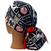 Women's New York Yankees Retro Ponytail Surgical Scrub Hat, 2 Styles, Adjustable, Optional Buttons, Handmade, MADE IN FABRIC SWATCH SHOWN