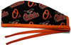 Men's Baltimore Orioles Unlined Surgical Scrub Hat, Optional Sweatband, Handmade