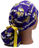 Women's Minnesots Vikings Mascot Ponytail Surgical Scrub Hat, Plain or Fold-Up Brim Adjustable, Handmade