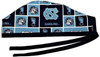 Men's University of North Carolina (UNC) Tar Heels Squares Unlined Surgical Scrub Hat, Optional Sweatband, Handmade