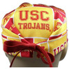 Men's USC Trojans Squares Surgical Scrub Hat, Semi-Lined Fold-Up Cuffed (shown) or No Cuff, Handmade