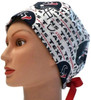 Women's Houston Texans Pixie Surgical Scrub Hat, Fold Up Brim, Adjustable, Handmade