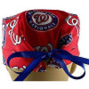 Men's Washington Nationals Surgical Scrub Hat, Semi-Lined Fold-Up Cuffed (shown) or No Cuff, Handmade