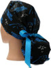 Women's Carolina Panthers Ponytail Surgical Scrub Hat, Plain or Fold-Up Brim Adjustable, Handmade