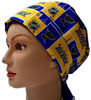 Women's St. Louis Blues Squares Pixie Surgical Scrub Hat, Fold Up Brim, Adjustable, Handmade