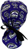 Women's Colorado Rockies Ponytail Surgical Scrub Hat, Plain or Fold-Up Brim Adjustable, Handmade