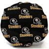Women's Pittsburgh Steelers Black Bouffant, Pixie or Ponytail Surgical Scrub Hat, Adjustable, Handmade