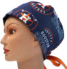 Women's Houston Astros Navy Pixie Surgical Scrub Hat, Fold Up Brim, Adjustable, Handmade
