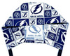 Men's Tampa Bay Lightning Squares Surgical Scrub Hat, Semi-Lined Fold-Up Cuffed (shown) or No Cuff, Handmade