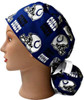 Women's Indianapolis Colts Ponytail Surgical Scrub Hat, Plain or Fold-Up Brim Adjustable, Handmade