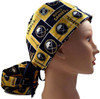 Women's Buffalo Sabres Squares Ponytail Surgical Scrub Hat, Plain or Fold-Up Brim Adjustable, Handmade