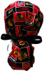 Women's Chicago Blackhawks Squares Ponytail Surgical Scrub Hat, Plain or Fold-Up Brim Adjustable, Handmade
