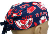 Men's Boston Red Sox Cooperstown Surgical Scrub Hat, Semi-Lined Fold-Up Cuffed (shown) or No Cuff, Handmade