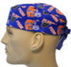 Men's Florida Gators Two Tone Surgical Scrub Hat, Semi-Lined Fold-Up Cuffed (shown) or No Cuff, Handmade