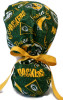 Women's Green Bay Packers Retro Ponytail Surgical Scrub Hat, Plain or Fold-Up Brim Adjustable, Handmade