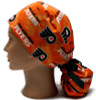 Women's Philadelphia Flyers Two  Tone Ponytail Surgical Scrub Hat, Plain Brim Adjustable, Handmade